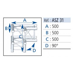 LOCATION ANGLE 3D CARRE 290 ALU