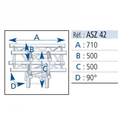 LOCATION ANGLE PIED 4D CARRE 290 ALU